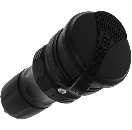 Gniazdo przenośne hermetyczne czarne z klapką 16A 2P+Z 250V IP54 Plastrol W-97448