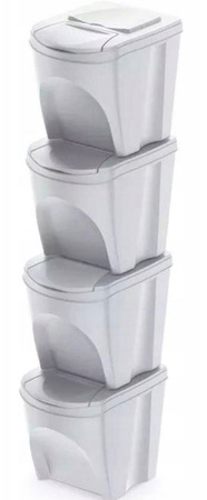 Zestaw koszy 4 x 25L popielaty SORTIBOX Keden IKWB25S4-427C