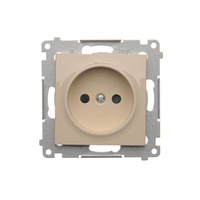 Gniazdo pojedyncze b/u z przesłonami SIMON 54 Kremowy