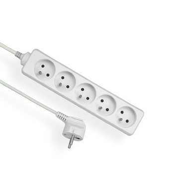 Przedłużacz z uziemieniem biały 5-gniazd 5m OMY 3x1 Elgotech EPS-505