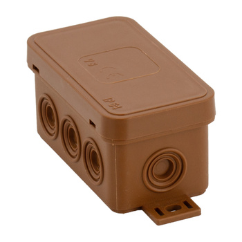 Puszka natynkowa hermetyczna IP54 brązowa zatrzaskowa 80x45x41 Viplast 03802