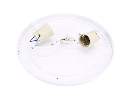 Plafon natynkowy okrągły biały z czujnikiem PLATO 2xE27 IP44 Bemko C37-PLA-285-2E27-MS