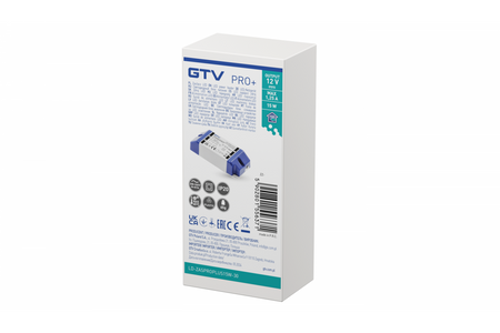 Zasilacz LED PRO+ 15W 12V DC IP20 wym.90x40x24 mm GTV LD-ZASPROPLUS15W-30