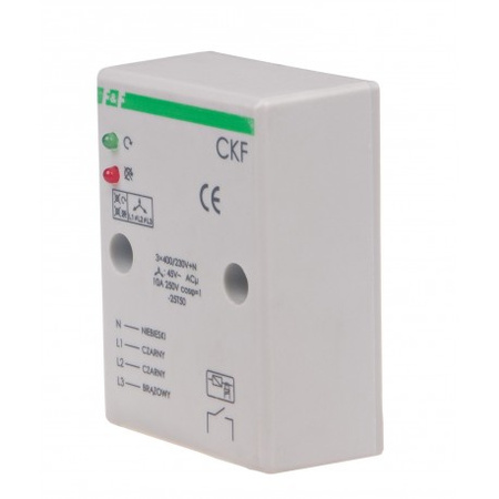 Przekaźnik kolejności, zaniku i asymetrii faz 10A 1Z 4sek 45V F&F CKF