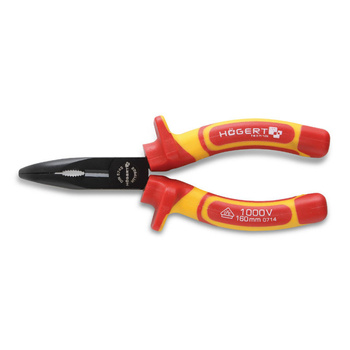 Szczypce wydłużone wygięte izolowane 160mm 1000V hogert HT1P922