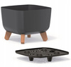 Doniczka na nóżkach antracytowa Gracia Square DGQL240-S433