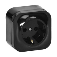 Gniazdo pojedyncze natynkowe schuko czarne IP20 ToDo 10szt Orno OR-OE-7205(GS)/B/10