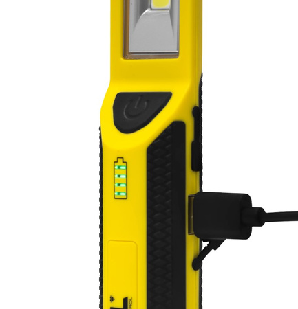 Latarka warsztatowa akumulatorowa LED COB 3W+1W 2,6Ah Li-Ion hak magnes powerbank W-98745