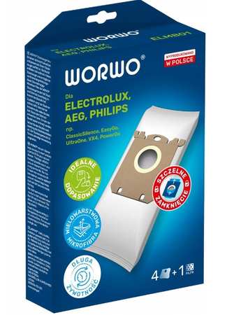 Worki do odkurzacza syntetyczne Worwo ELMB01K 4 szt. Electrolux