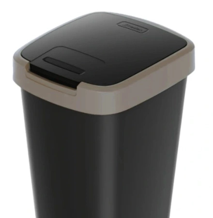 Kosz na śmieci z klapką jasny brąz-czarny 12 L COMPACTA Q Keden NSAB12-WG5C_S411