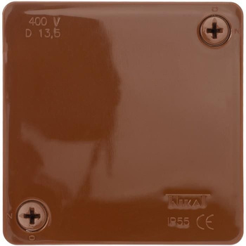 Puszka natynkowa hermetyczna brązowa z zaciskami 86x86x40 IP55 Viplast 02352