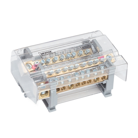 Blok rozdzielczy 4-polowy 160A 1000V 1x50mm + 2x35mm / 6x16mm Morek MAB4160A18