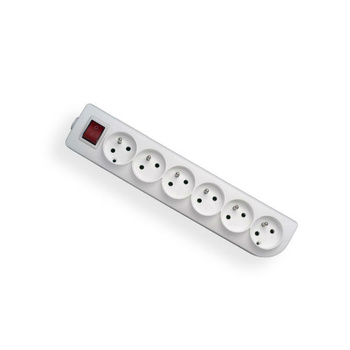 Rozgałęźnik do przedłużacza z wyłącznikiem 6-gniazda z uziemieniem  biała Elgotech GN-60W