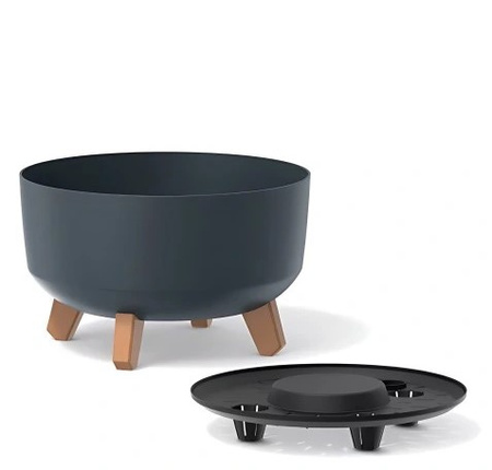 Doniczka na nóżkach antracytowa Gracia Low DGRL300L-S433