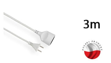 Przedłużacz z uziemieniem biały 1-gniazdo 3m OMY 3x1 Elgotech EPS-103