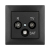 Gniazdo antenowe R-TV-SAT końcowe czarne SENTIA 1453-19