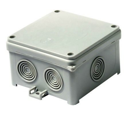 Puszka natynkowa hermetyczna pusta IP54 z dławicą zintegrowaną szara N90x90F Simet 35220002