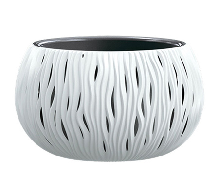 Doniczka ozdobna z wkładem biała Bowl Sandy DSK240-S449