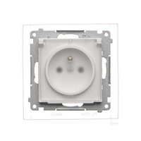 Gniazdo pojedyncze z uziemieniem IP44 biały mat Simon 55 TGZ1BCZ.01/111A Kontakt-Simon