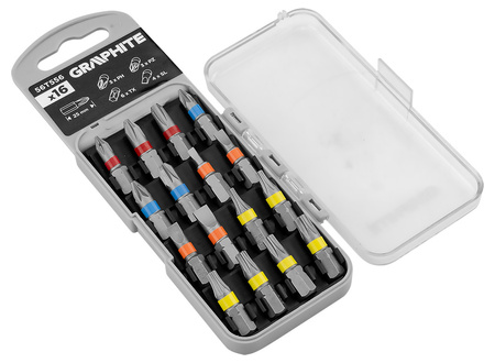 Zestaw bitów PH1/2/3 PZ1/2/3, TX10/15/20/25/27/30 x 25 mm 16 szt. NEO 56T556