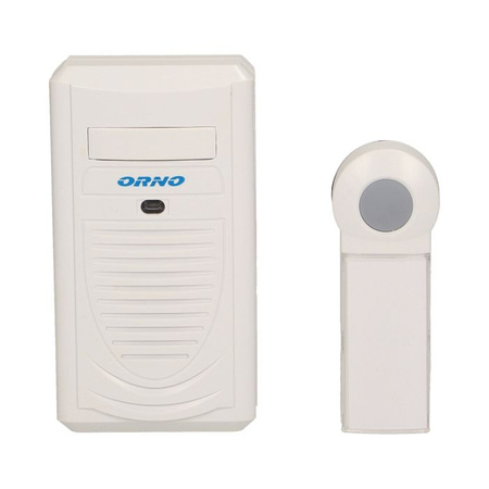 Dzwonek bezprzewodowy biały DISCO AC system 1-dźwięk 80m Orno OR-DB-KH-123