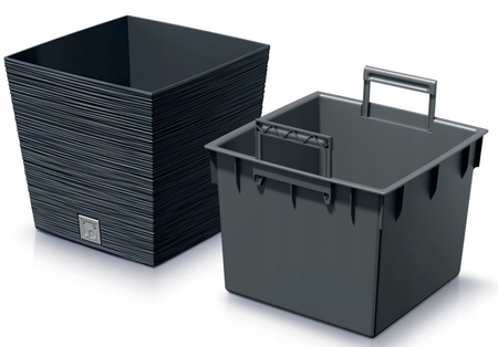 Doniczka z wkładem antracytowa FURU Square Low DFS300-S433