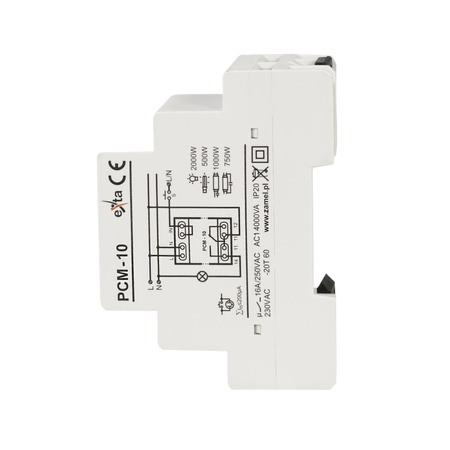Przekaznik czasowy 1P 16A 0,1sek-10dni 230V AC wielofunkcyjny PCM-10 ZAMEL EXT10000085