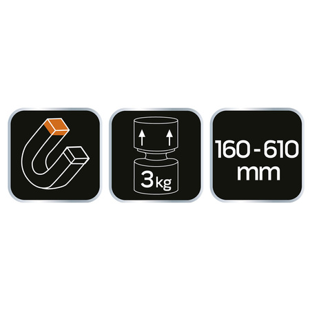 Chwytak magnetyczny teleskopowy 160 - 610mm NEO 11-610