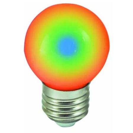 Żarówka kulka LED 1W E27 230V  RGB kolorowa 