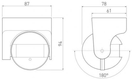 Mikrofalowy czujnik ruchu biały zasięg 1-8m CM-1 1200W 240V 180st GTV AE-CM1000-00