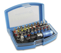 Końcówki wkrętakowe (bity) ze stali S2 zestaw 32 szt Hogert HT1S400