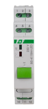 Przekaźnik bistabilny modułowy 230V F&F BIS-411BM-LED