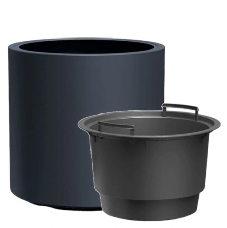 Doniczka okrągła z wkładem antracytowa HEOS DBHER300-S433