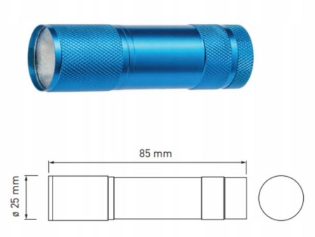 Latarka LED 3W 150lm 6400K 22m IP20 3xAAA  niebieska na baterie GTV LT-LK3WBL-60