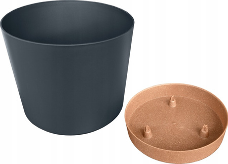Doniczka z podstawką antracytowa TUBO PM DPOD300-S433/4665W