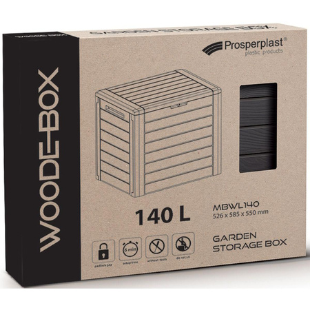 Skrzynia ogrodowa antracytowa 140L WOODEBOX MBWL140-S433