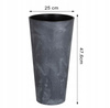 Doniczka wysoka z wkładem antracytowa TUBUS SLIM BETON EFFECT DTUS250E-S433