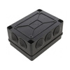 Puszka natynkowa hermetyczna czarna IP65 150 x 110 x 70mm 10-dławików S-BOX 306C Pawbol