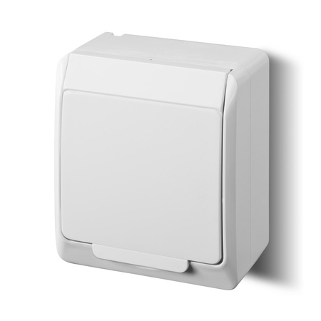 Gniazdo pojedyncze natynkowe hermetyczne schuko biały HERMES 0324-02 ELEKTRO-PLAST
