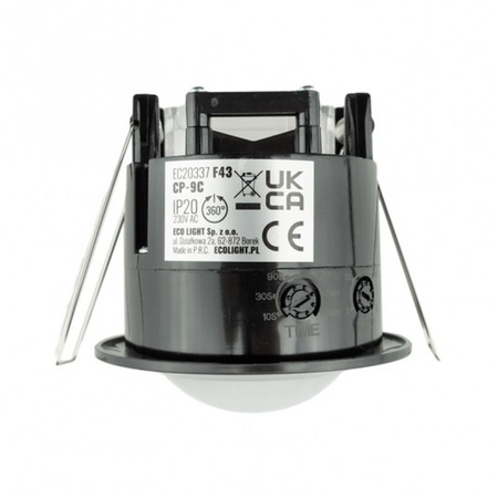 Czujnik ruchu podtynkowy czarny 360st. PIR CP-9C EC20337 ECO
