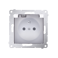 Gniazdo pojedyncze z uziemieniem IP44 białe Simon 54 DGZ1BUZ.01/11A Kontakt-Simon