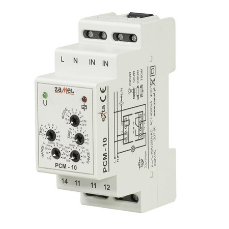 Przekaznik czasowy 1P 16A 0,1sek-10dni 230V AC wielofunkcyjny PCM-10 ZAMEL EXT10000085