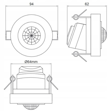 Mikrofalowy czujnik ruchu biały zasięg 1-8m CM-3 1200W 240V 360st GTV AE-CM3M00-00