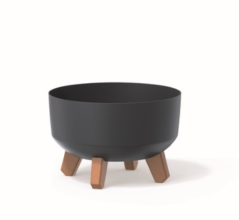 Doniczka na nóżkach antracytowa Gracia Low DGRL240L-S443
