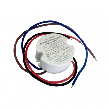 Zasilacz LED do puszki 15W 12V IP67 Eco Light EC20124