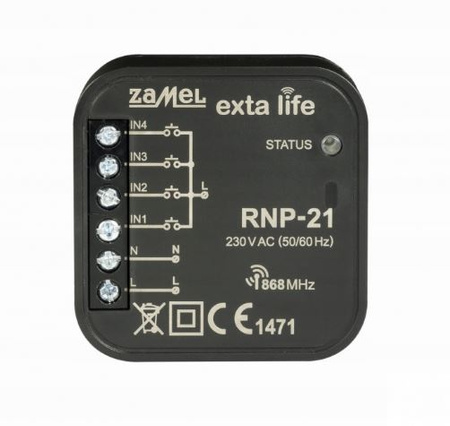 Radilowy nadajnik 4-kanałowy do puszkowy 230V RNP-21 Zamel EXL10000020
