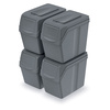Zestaw koszy do segregacji śnieci szare 4 x 20L Sortibox Keden ISWB20S4-405U