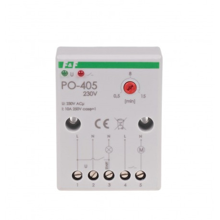 Przekaźnik czasowy opóźnione odpadanie 1Z 10A 1-15min 230V AC F&F PO-405 230V