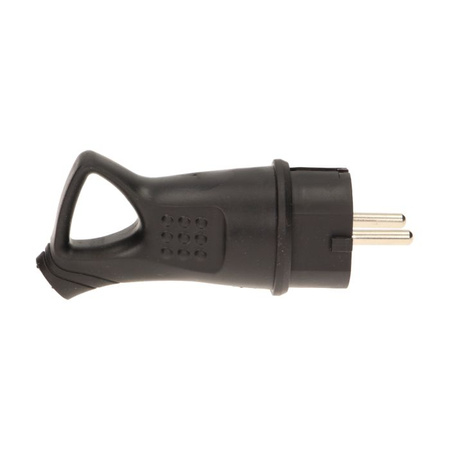 Wtyczka gumowa uni-schuko z uchwytem IP44 czarna Orno OR-AE-1369