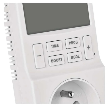Termostat gniazdkowy z funkcją timera cyfrowego 2w1 biały P5660FR Emos